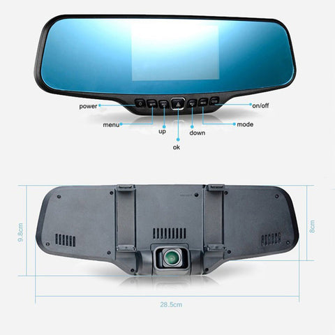 HD 1080P Middle Len Car DVR With Rear View Camera Parking Function Dash Cam Night Vision